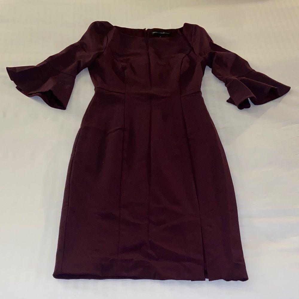 White House Black Market Deep burgundy Long Sleeve Dress